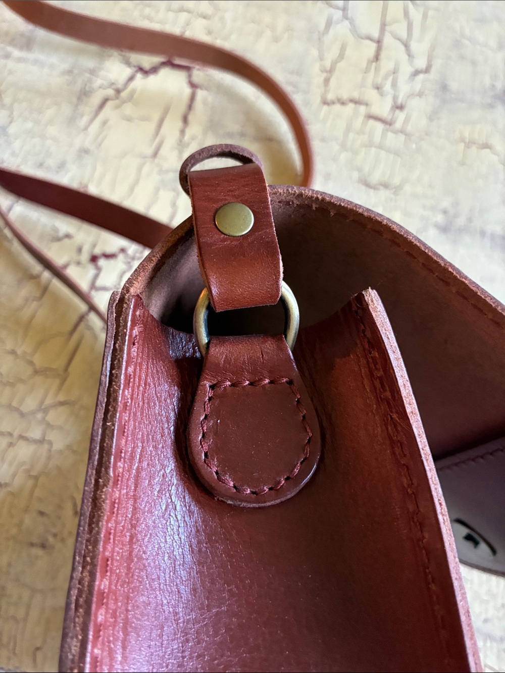 Portland Leather Crossbody Bag in Burgundy Brown - Picture 14 of 15